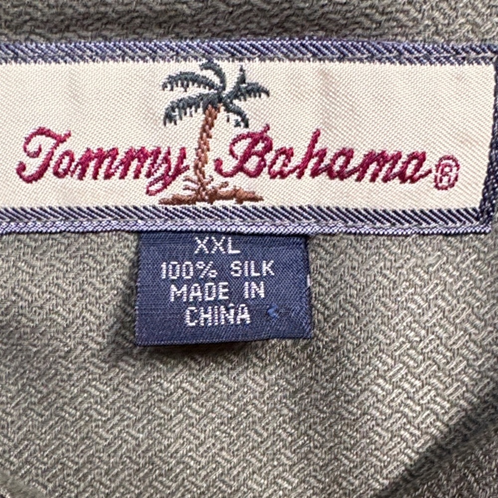 Tommy Bahama Dark Green Tropical Embroidered Shirt - Picture 4 of 6